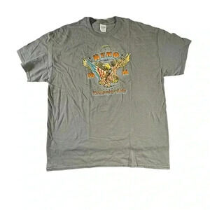 Motorcycle Rally Reno 2014 Graphic Tee Gray Shirt Size XL